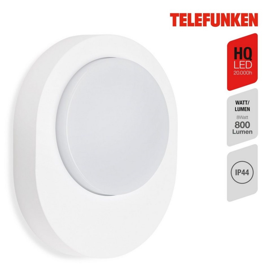 Telefunken 312006TF - LED Екстериорен аплик LED/8W/230V IP44 бял