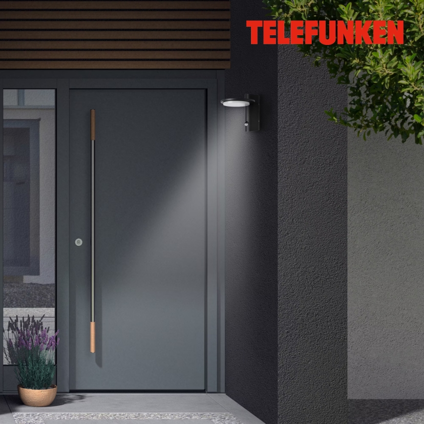 Telefunken 312505TF-LED Екстериорен аплик със сензор LED/10W/230V IP44 черен