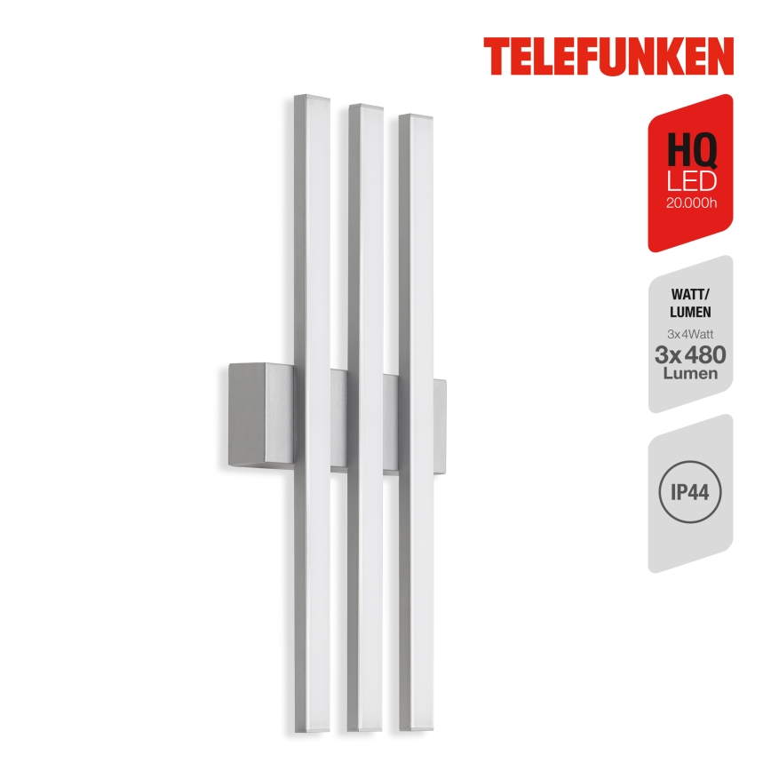 Telefunken 313104TF - LED Екстериорен аплик 3xLED/4W/230V IP44