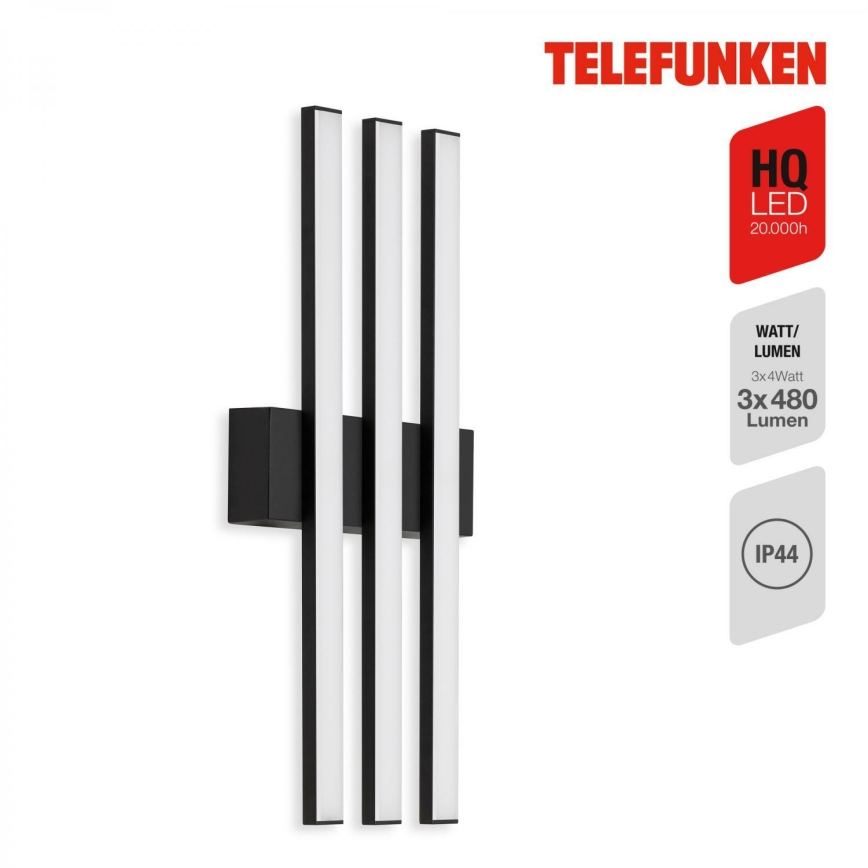 Telefunken 313105TF - LED Екстериорен аплик 3xLED/4W/230V IP44
