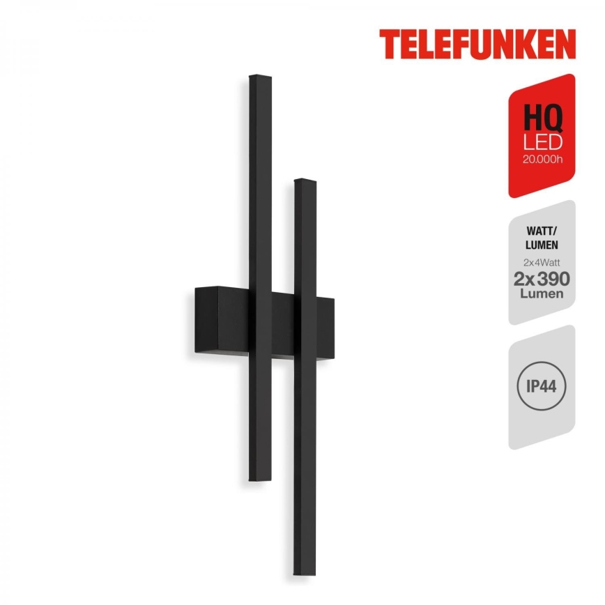 Telefunken 313205TF - LED Екстериорен аплик 2xLED/4W/230V 4000K IP44