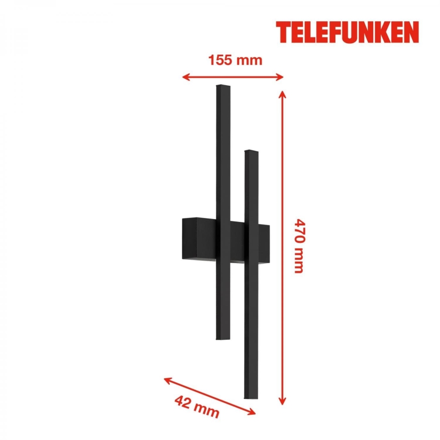 Telefunken 313205TF - LED външна стенна лампа 2xLED/4W/230V 4000K IP44