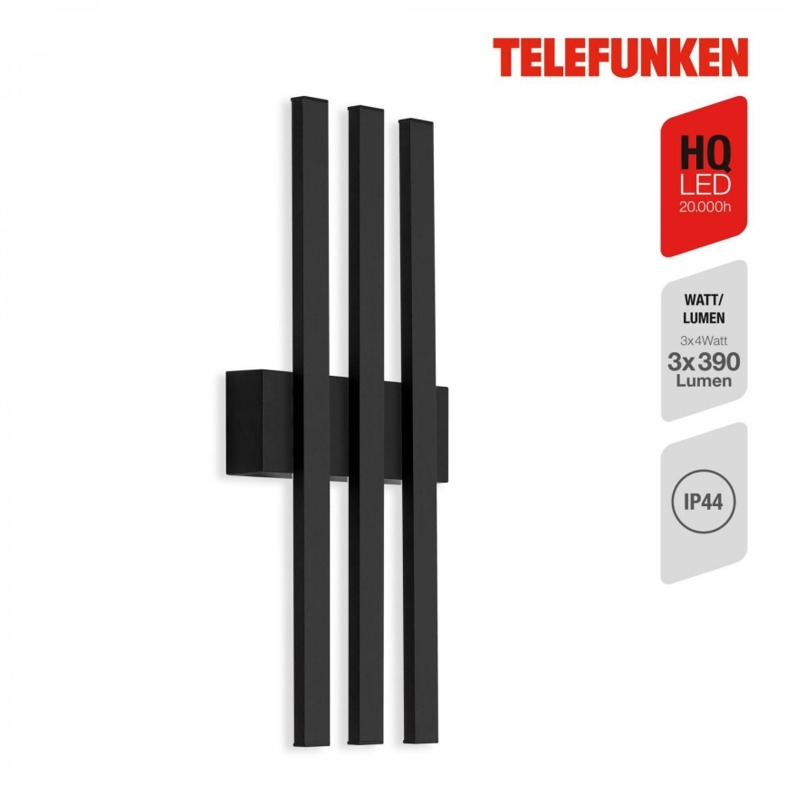 Telefunken 313305TF - LED Екстериорен аплик 3xLED/4W/230V IP44