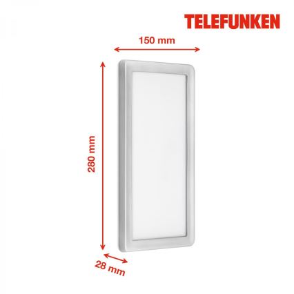 Telefunken 313604TF - LED Екстериорен аплик LED/16W/230V IP44 сребрист