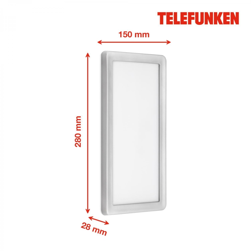 Telefunken 313604TF - LED Екстериорен аплик LED/16W/230V IP44 сребрист