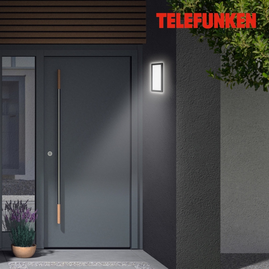 Telefunken 313605TF - LED Екстериорен аплик LED/16W/230V IP44 черен