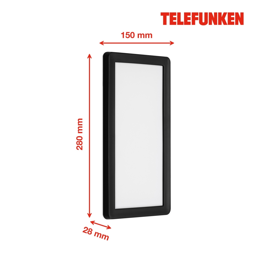 Telefunken 313605TF - LED Екстериорен аплик LED/16W/230V IP44 черен