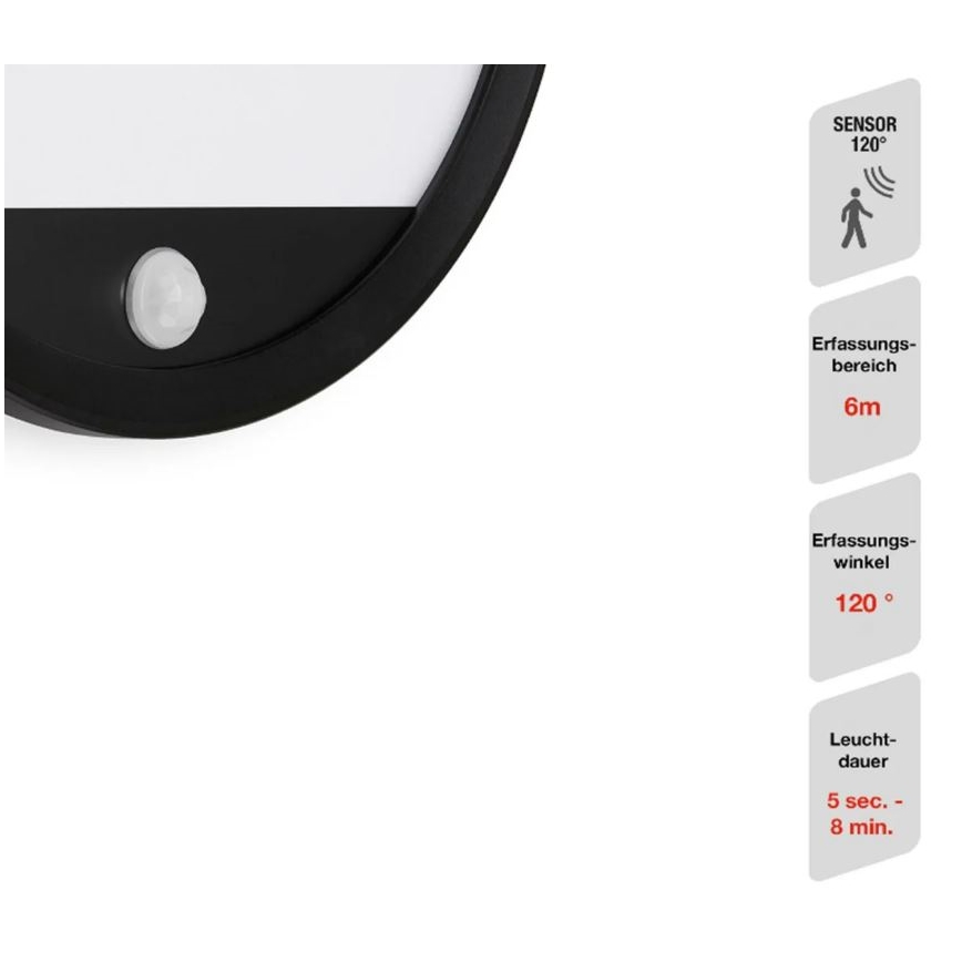 Telefunken 313705TF - LED Екстериорен аплик със сензор LED/15W/230V IP44