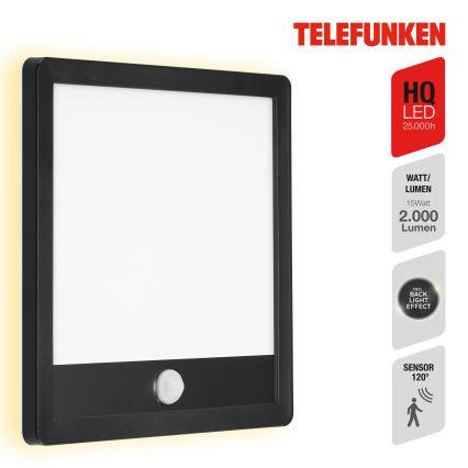 Telefunken 313805TF - LED Екстериорен аплик със сензор LED/15W/230V IP44