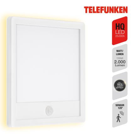 Telefunken 313806TF - LED Екстериорен аплик със сензор LED/15W/230V IP44