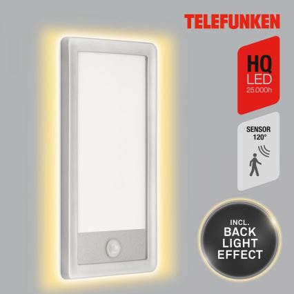 Telefunken 313904TF - LED Екстериорен аплик със сензор LED/16W/230V IP44