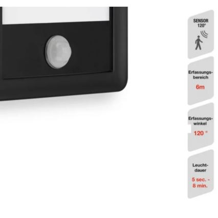 Telefunken 313905TF - LED Екстериорен аплик със сензор LED/16W/230V IP44