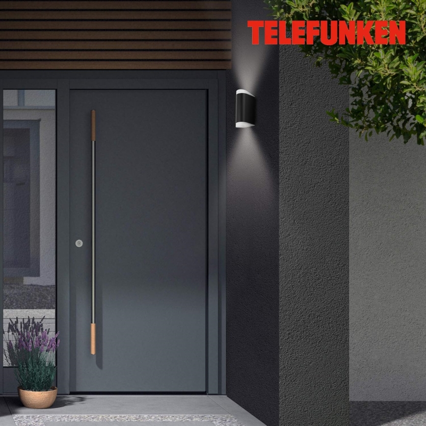 Telefunken 314905TF - LED Екстериорен аплик 2xGU10/5W/230V IP44 черен