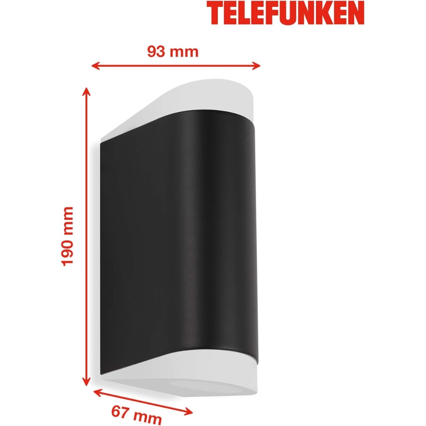 Telefunken 314905TF - LED Екстериорен аплик 2xGU10/5W/230V IP44 черен
