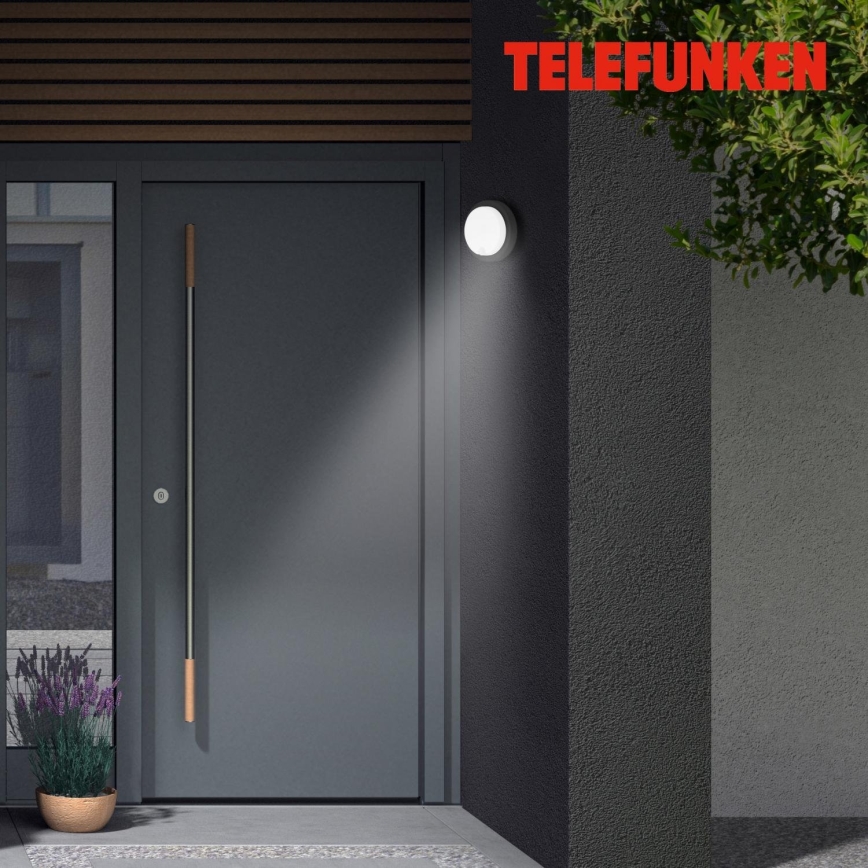 Telefunken 315305TF - LED Екстериорен аплик със сензор LED/12W/230V IP44 черен