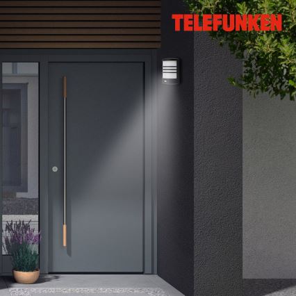 Telefunken 315505TF - LED Екстериорен аплик със сензор LED/12W/230V IP44 черен