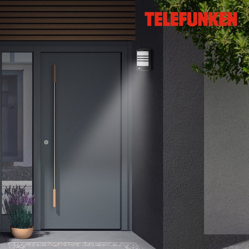 Telefunken 315505TF - LED Екстериорен аплик със сензор LED/12W/230V IP44 черен