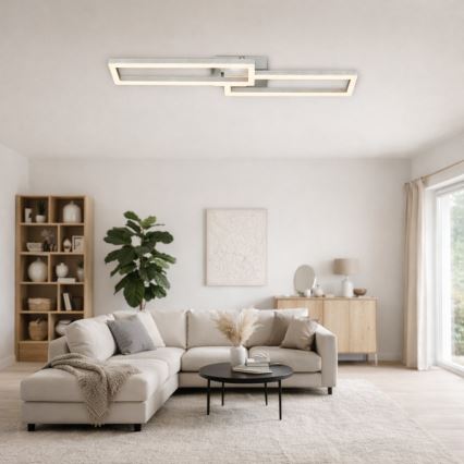 Telefunken 316108TF - димируемо таванно LED RGBW осветително тяло FRAME LED/40W/230V 3000-6500K Wi-Fi Tuya матов хром