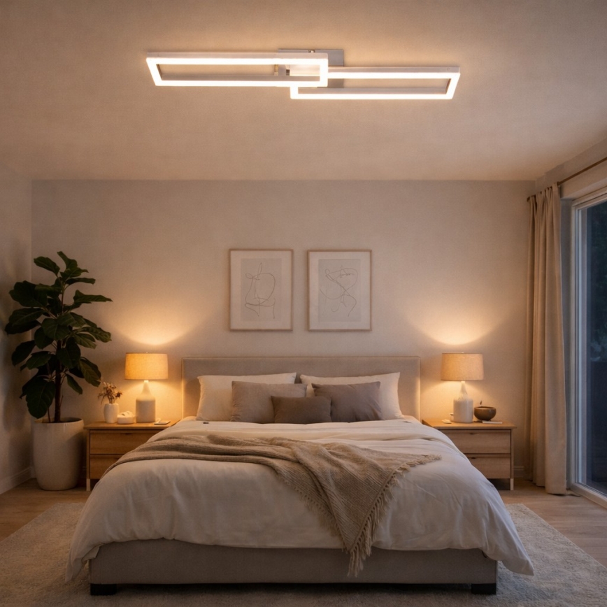 Telefunken 316108TF - димируемо таванно LED RGBW осветително тяло FRAME LED/40W/230V 3000-6500K Wi-Fi Tuya матов хром