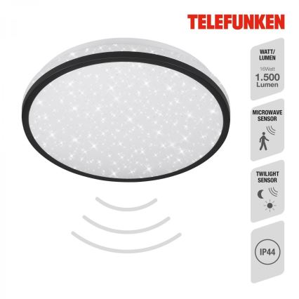 Telefunken 318305TF - LED Плафон за баня със сензор LED/16W/230V IP44 Ø 28 см