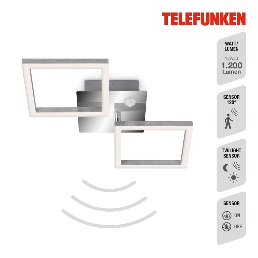 Telefunken 318508TF - LED Плафон със сензор FRAME LED/12W/230V 3000K матов хром
