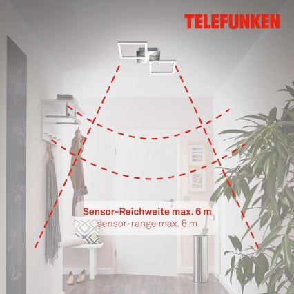 Telefunken 318508TF - LED Плафон със сензор FRAME LED/12W/230V 3000K матов хром