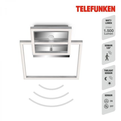 Telefunken 318608TF - LED Плафон със сензор FRAME LED/17W/230V 3000K матов хром