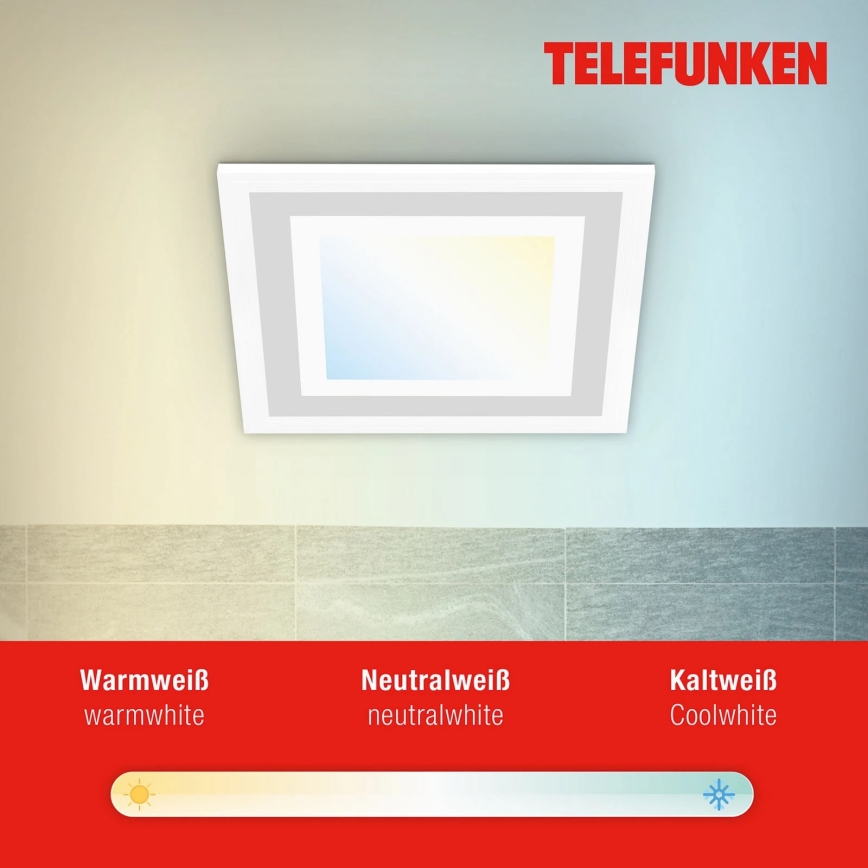 Telefunken 318706TF - Димируем LED RGBW панел LED/18W/230V 3000-6500K + дистанционно управление
