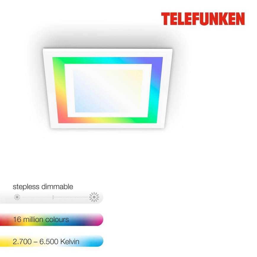 Telefunken 318706TF - Димируем LED RGBW панел LED/18W/230V 3000-6500K + дистанционно управление