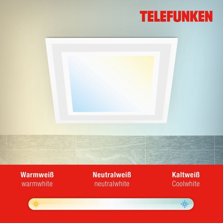 Telefunken 318806TF - LED RGBW Димируем плафон LED/24W/230V 3000-6500K + дистанционно управление