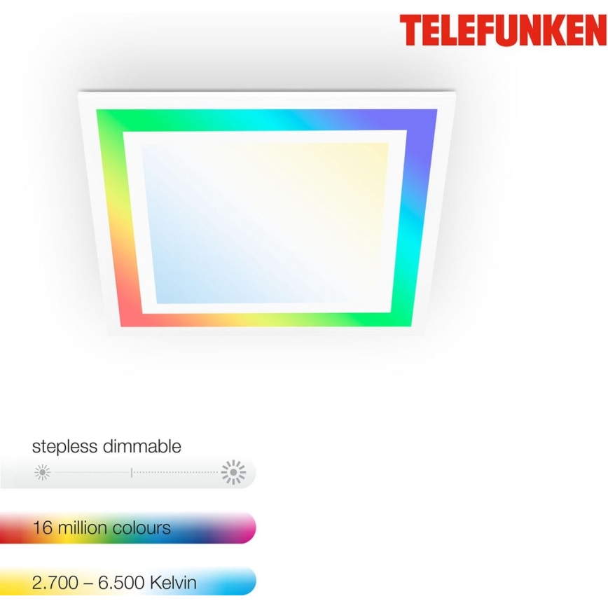 Telefunken 318806TF - LED RGBW Димируем плафон LED/24W/230V 3000-6500K + дистанционно управление