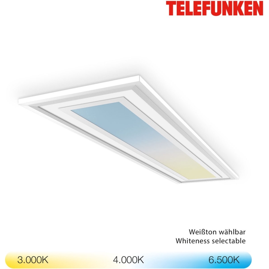 Telefunken 318906TF - LED RGBW димируемо таванно осветително тяло LED/24W/230V 3000-6500K 25x100 cm + дистанционно управление