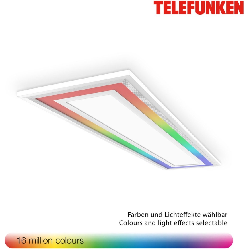 Telefunken 318906TF - LED RGBW димируемо таванно осветително тяло LED/24W/230V 3000-6500K 25x100 cm + дистанционно управление
