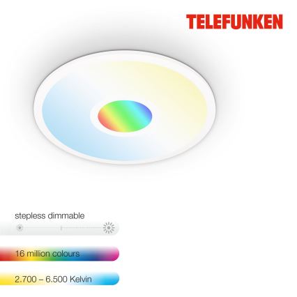 Telefunken 319306TF - LED RGBW Димируема лампа LED/22W/230V 2700-6500K + дистанционно управление