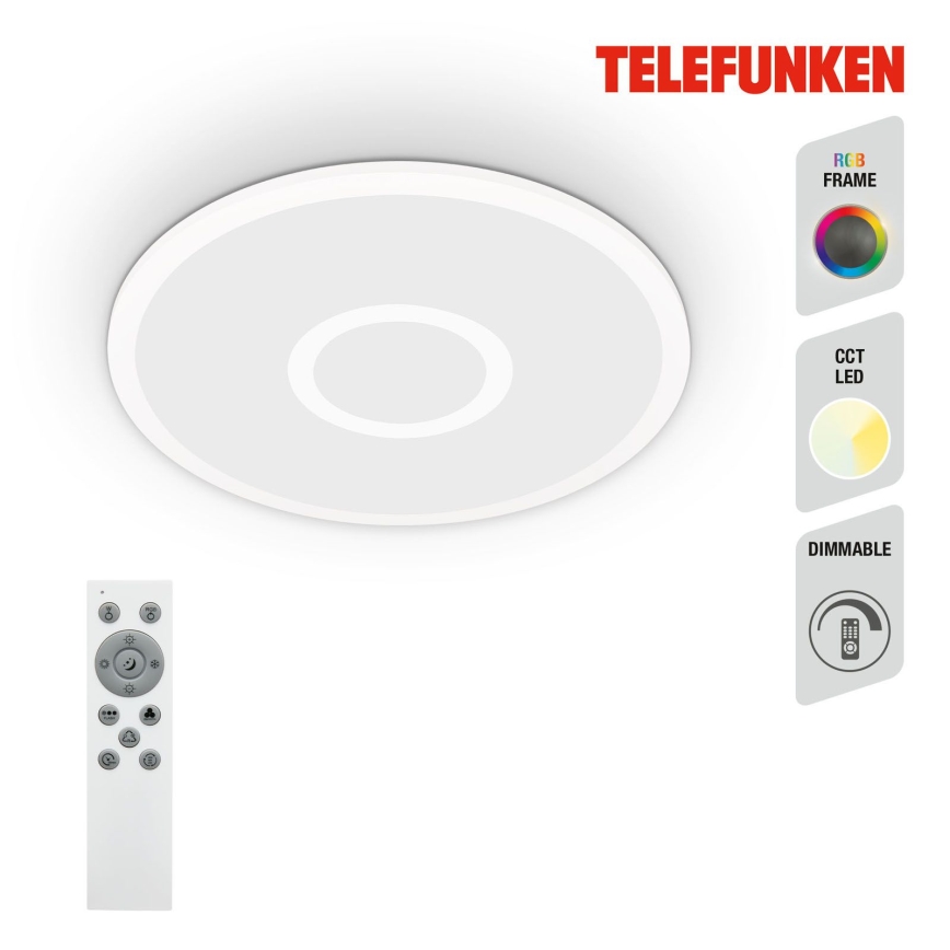 Telefunken 319306TF - LED RGBW Димируема лампа LED/22W/230V 2700-6500K + дистанционно управление