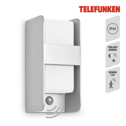 Telefunken 321104TF - Екстериорен аплик със сензор 1xE27/12W/230V IP44 бял