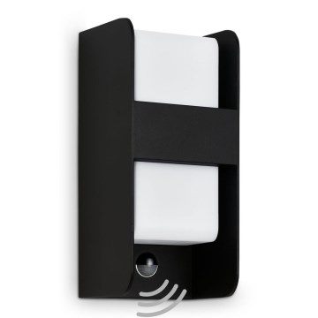 Telefunken 321105TF - Екстериорен аплик със сензор 1xE27/12W/230V IP44 черен