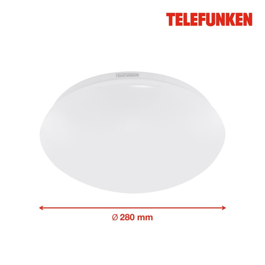 Telefunken 601206TF - LED Плафон за баня със сензор LED/15W/230V IP44 Ø 28 см