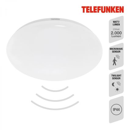 Telefunken 601306TF - LED Плафон за баня със сензор LED/20W/230V IP44 Ø 40 см