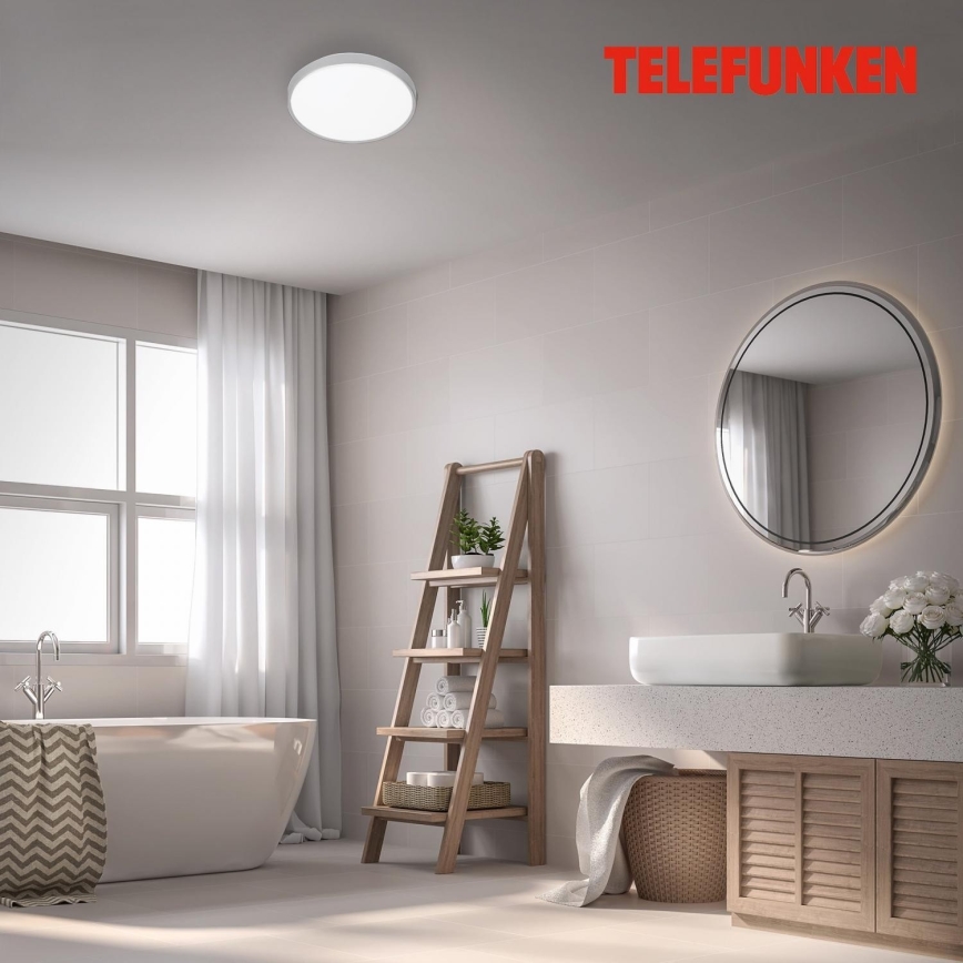 Telefunken 601604TF - LED Плафон за баня със сензор LED/12W/230V IP44 Ø 29 см