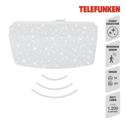 Telefunken 601906TF - LED Плафон със сензор LED/12W/230V 4000K