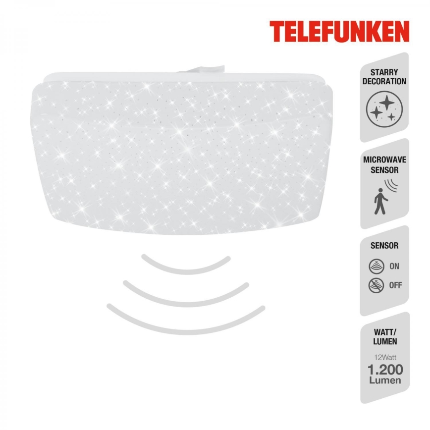 Telefunken 601906TF - LED Плафон със сензор LED/12W/230V 4000K
