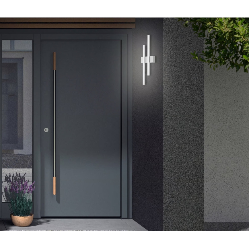 Telefunken - LED външна стенна лампа 2xLED/4W/230V 4000K IP44 сребриста