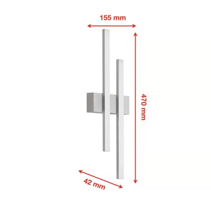 Telefunken - LED външна стенна лампа 2xLED/4W/230V 4000K IP44 сребриста