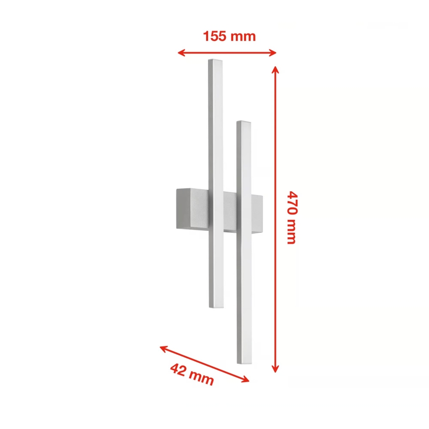 Telefunken - LED външно стенно осветително тяло 2xLED/4W/230V IP44 в сребрист цвят