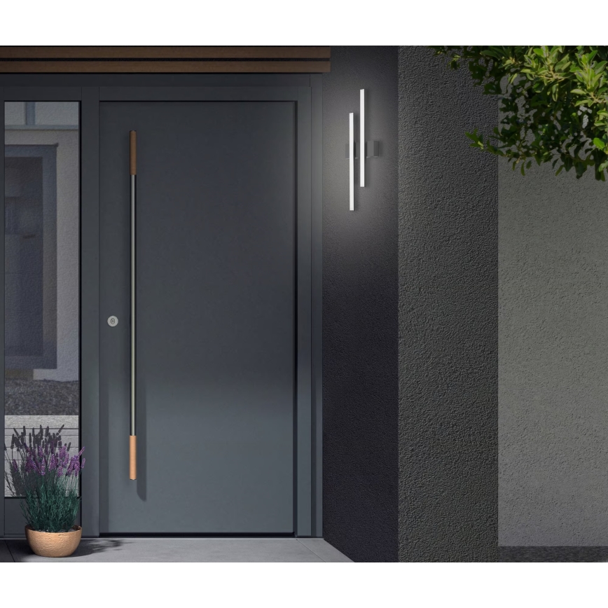 Telefunken - Външно стенно осветително тяло с 2 x LED, 4 W, 230 V, IP44, черно