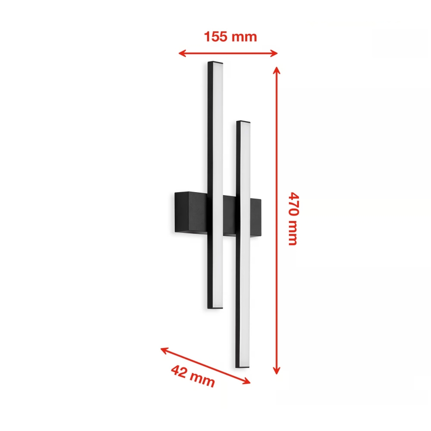 Telefunken - Външно стенно осветително тяло с 2 x LED, 4 W, 230 V, IP44, черно