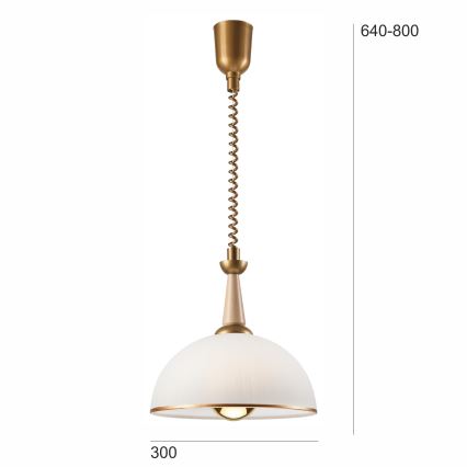 Телескопичен полилей CHIARA 1xE27/60W/230V бежов/бук