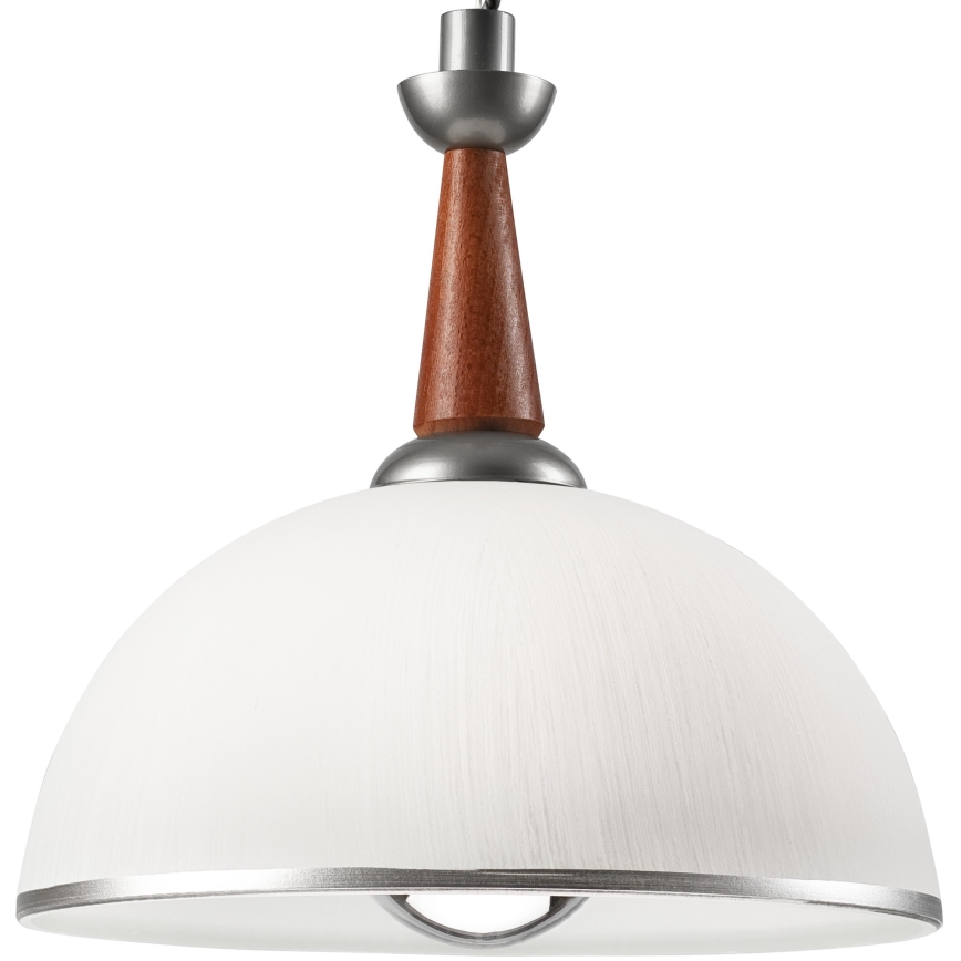 Телескопичен полилей CHIARA 1xE27/60W/230V сребрист/кафяв/бук