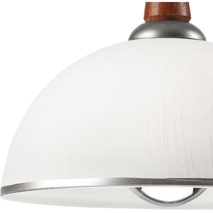 Телескопичен полилей CHIARA 1xE27/60W/230V сребрист/кафяв/бук